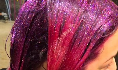 THIS SALON HAS A BIG THING FOR GLITTER… Owner Sophia Hilton has a “no…