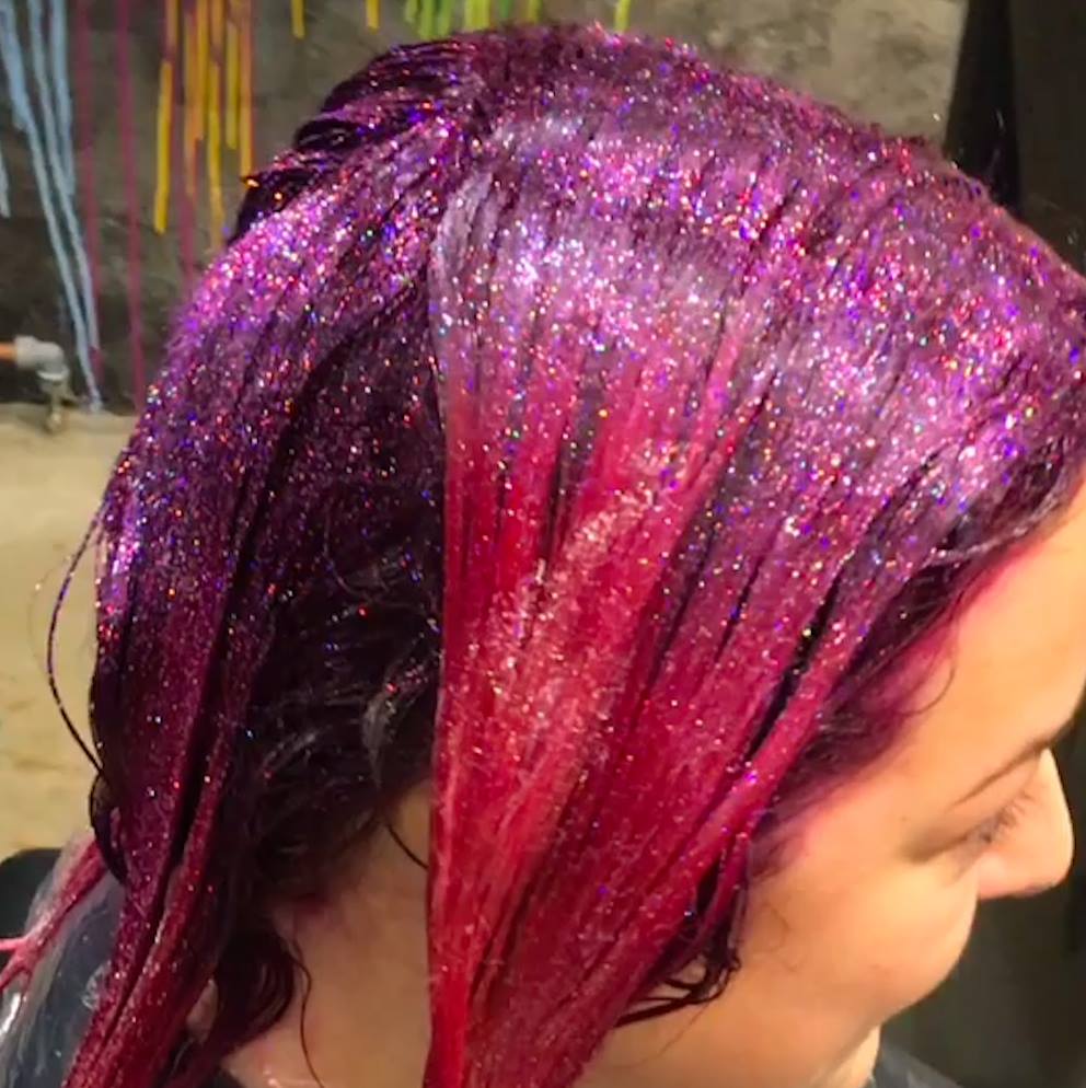 THIS SALON HAS A BIG THING FOR GLITTER… Owner Sophia Hilton has a “no…