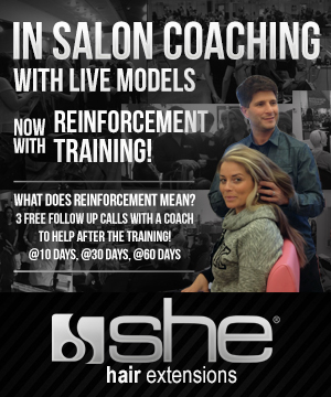 In Salon Coaching with Live Models from SHE Hair Extensions
